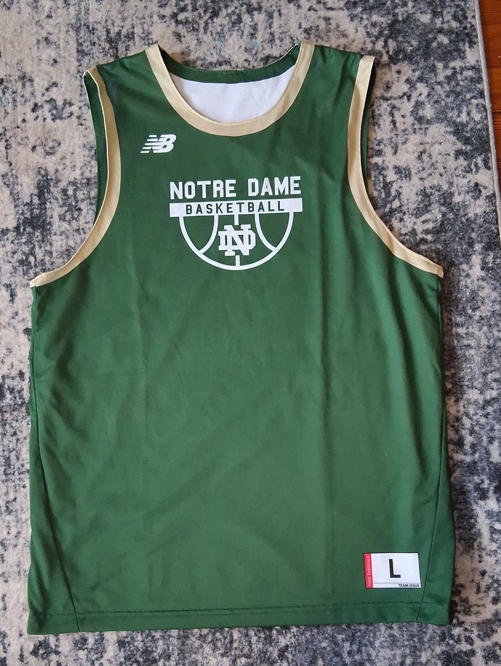 New Balance Green and Gold Notre Dame Basketball Tank